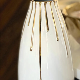 Gold Dripped Ceramic Vase