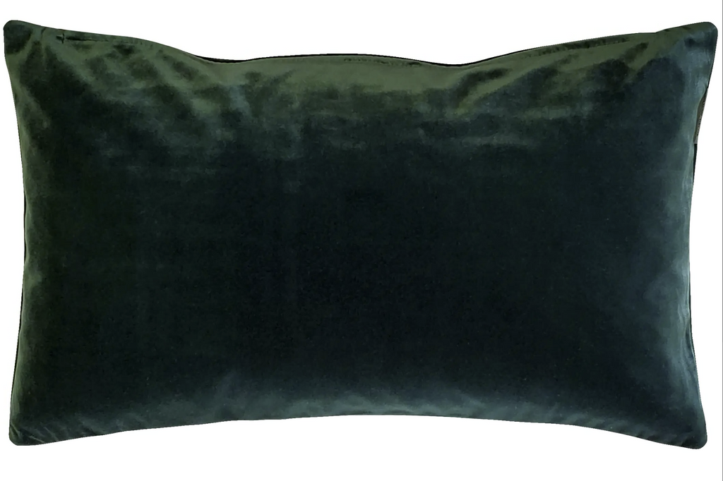Green velvet lumbar pillow best sale