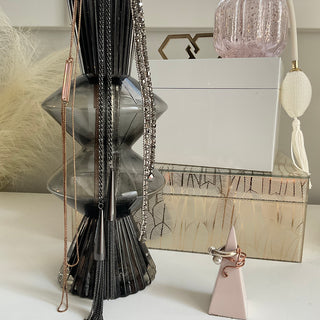 Black Vintage Fluted Vase