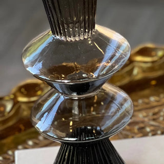 Black Vintage Fluted Vase