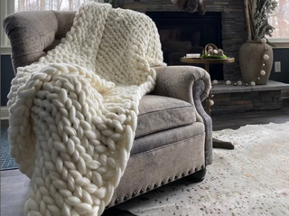 Hand-Knit Chunky Blanket