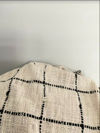 Woven Cream Black Grid Pattern Throw Authentique Design Collective