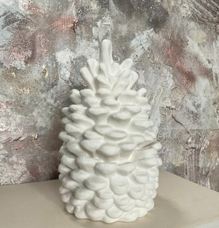 White Ceramic Pinecone