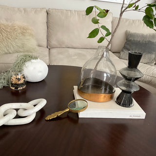 Glass Coche w/ Copper Tray