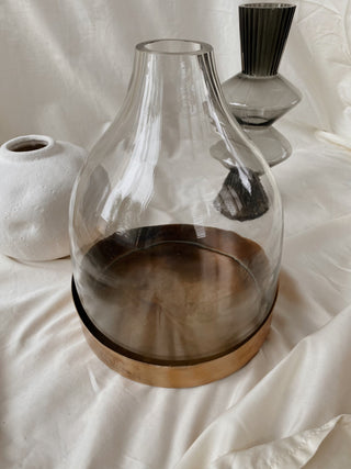 Glass Coche w/ Copper Tray