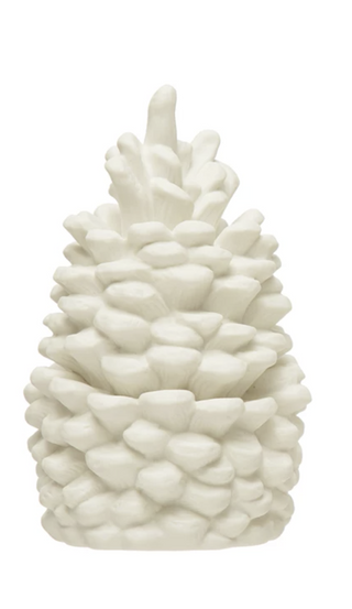 White Ceramic Pinecone